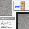 SHANTRA 24 x 18 Inch Bulletin Board with Grey Fabric,