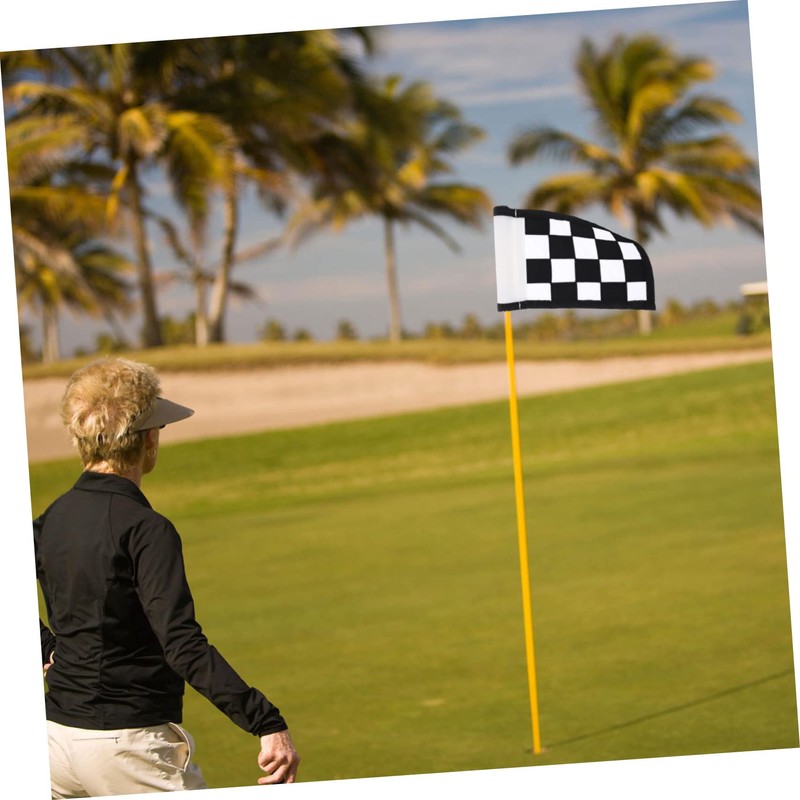 BESPORTBLE Golf Practice Flag Checkered Detachable Training Flag for Putting