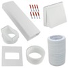 SPARES2GO Exterior Wall Venting Kit & Extension Hose for White