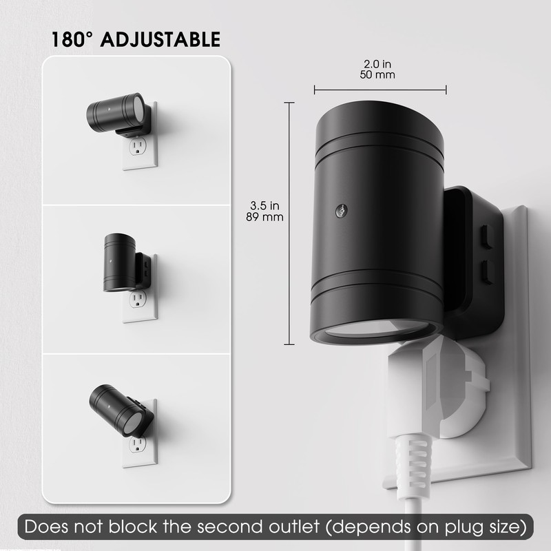 Briignite Night Lights Plug into Wall, 3CCT Modern LED Night