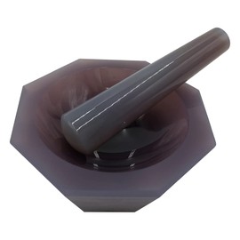Kido Agate Mortar Mortar Mortar Shallow Mold 65 x 80 x 20 with Pestle /6-546-07