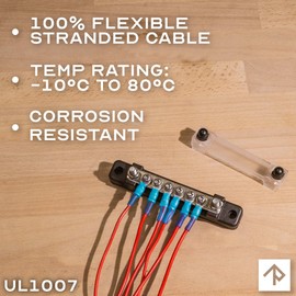 Rebuild Skills 18GA Gauge 300V Tinned Copper UL1007 Single Conductor, Multi Stranded Hook Up Wire - (100' ft, Blue)