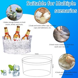 Ice Buckets,2pcs Foldable Ice Bucket,Drinks Buckets Tub for Cocktail Bar,Motor Home