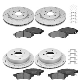 YxpBrake Front Rear Brake Disc Rotors & Ceramic Brake Pads Kit Fit for Niss Frontier 2005-2019, Xterra 2005 2006 2007 2008 2009 2010 2011 2012 2013 2014 2015, Suzuki Equator 2009-2012