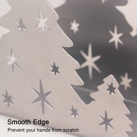 Lysenn Christmas Napkin Holder for Tables - Tissue Dispenser for Kitchen Countertop - Upgraded Sturdy Stainless Steel - Storage and Organization for Multiple Sizes - 6.3 x 4.8 x 2.5 inches - Silver