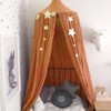 Brown Canopy Sheer Bedframe Mosquito Net Round Canopy House Decoration