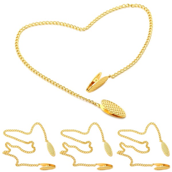 MAIXINNEW Pack of 4 Napkin Chain with Clips, Stainless Steel