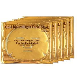 5 x Gold Face Mask 24k Gold Crystal Gel Collagen Facial Masks, Treatment Deep Moisturizing Facial Masks For Anti Aging Puffiness Skincare Anti Wrinkle Tighten Skin