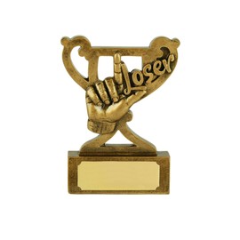 Generic Loser Funny Humerous Hand Gesture Mini Cup Trophy Award for Runner-Up, Last Place, Failure, Worst, L-Shape Ornament Mini Cup Affordable Figurine Prize