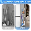 3-H Magnetic Broom Holder Wall Mount 2 Pack, 2-in-1 Dual