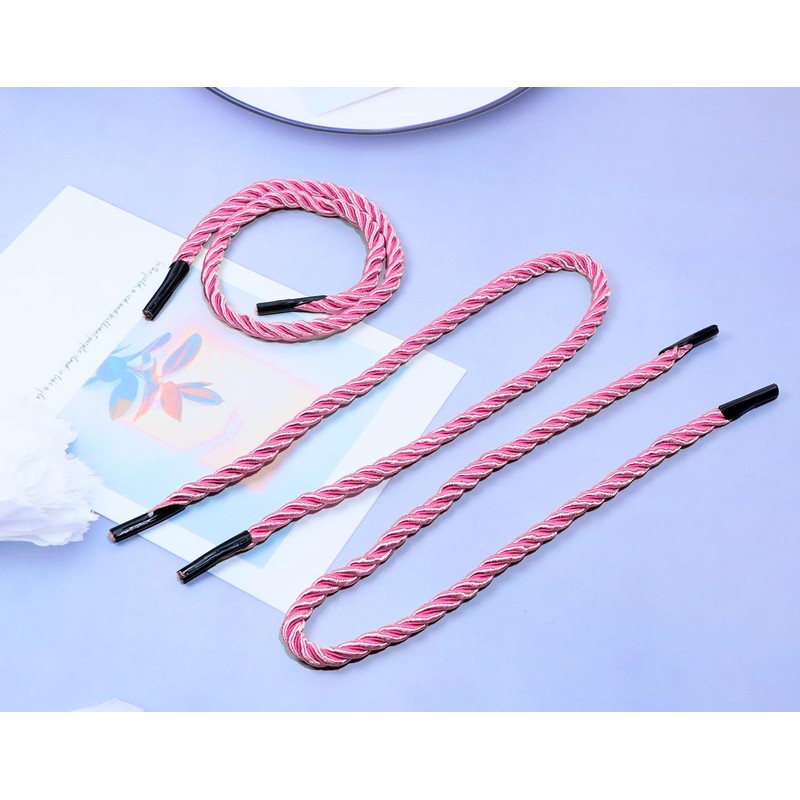 ONLYKXY 60pcs Solid Braided Twisted Handle Rope with Plastic Ends