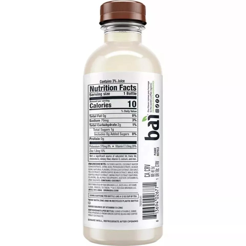 No Brand Bai Antioxidant Infused Water Beverage, Madagascar Coconut Mango,