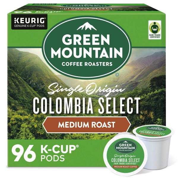 Green Mountain Coffee Roasters Colombia Select, Single-Serve Keurig K-Cup Pods, Medium Roast Coffee Pods, 96 Count