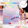 12 Rotuladores para Uñas 3D Secado Rápido, Decoración Nail Art