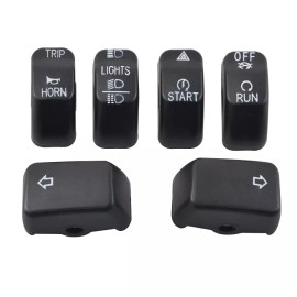 Trichtu Mount 6x Hand Control Black Switch Cap Kit For Harley 14+ XL 12-17 Dyna 11-15 Softail