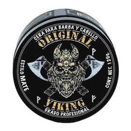 ORIGINAL VIKING | Cera MATE PREMIUM CON FÓRMULA COMPLETAMENTE NUEVA para Barba, Bigote y Cabello. Efecto Mate para un look moderno y casual, da textura a tu estilo, modelado preciso y duradero. Con Aroma Seductor, Sin sustancias dañinas, Vegano, Cruelty-
