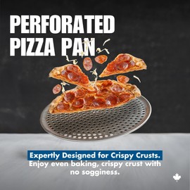 Norjac 12 Inch Pizza Pan with Holes – 2 Pack, Perforated Aluminum Baking Pans for Oven, Heavy-Duty & Rust-Free, Round Tray for Crispy Crust, Ideal for Homemade or Frozen Pizza