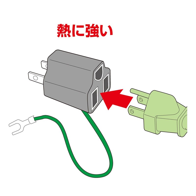 Sanwa Supply TAP-AD8BK 3P to 2P Conversion Adapter with Earth