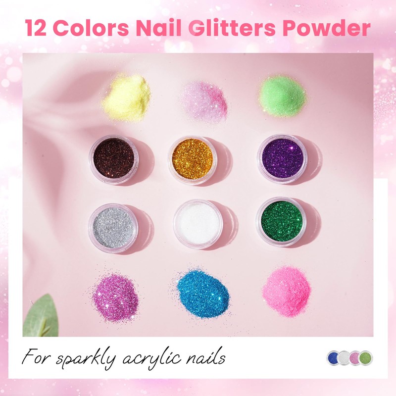 Nail Kit for Beginners, Acrylic Powder Liquid Set with Drill