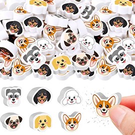 72 Lindos Borradores de Perros Regalos de Regreso a Escuela para Niños Borradores de Lápiz de Animales Mini Borrador de Personajes Kawaiipara Recompensas Fiestas de Cumpleaños, 6 Estilos