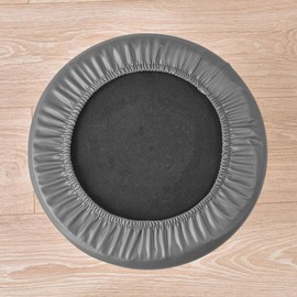 Lussenwert Round Bar Stool Covers Waterproof Set of 2, Stretch PU Round Bar Stool Covers Waterproof Round Bar Stool Seat Covers with Elastic Bands for 12-15 Inch Chair, Dark Gray