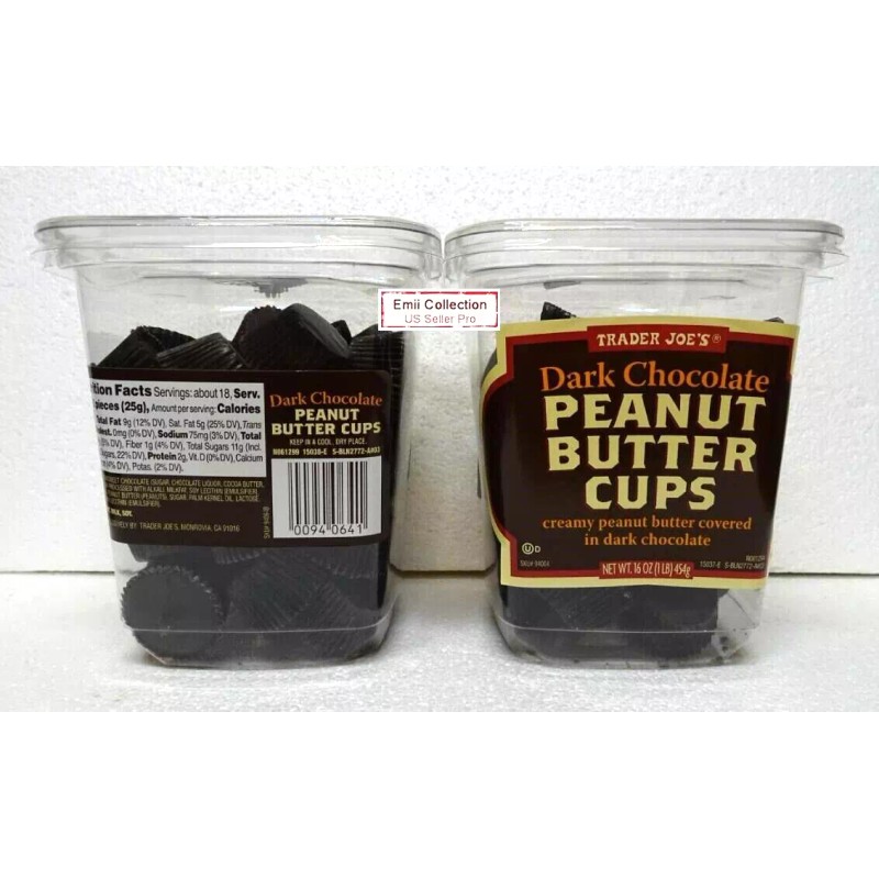 Trader Joe's Dark Chocolate Peanut Butter Cups 16oz 454g Sealed
