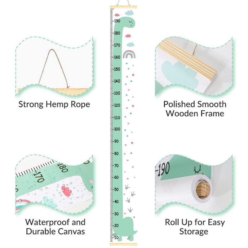 AUTOWT Kids Growth Height Chart, Canvas Height Chart Ruler Removable