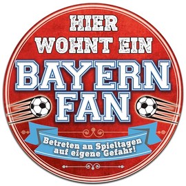 XL Retro Tin Sign Suitable for Bayern Football Fans, Decorative Fan Item, Football Fan Gift, Weatherproof, 30 cm Round