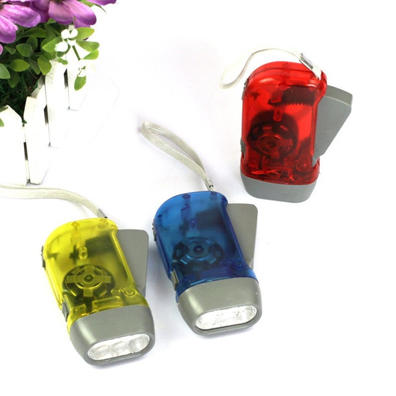 CfoPiryx Flashlight, 3 LED Hand Press Torch Hand Crank Flashlight