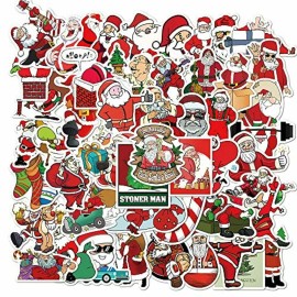 Unbranded 10pcs Christmas Stickers Merry Happy Santa Reindeer 25th of December Xmas Gift
