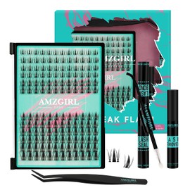 Manga Lash Clusters Kit 144PCS Fairy Eyelash Extension Kit with Bond and Seal, Invisible Lash,Glue Remover and Tweezer (8-16mm Kit)