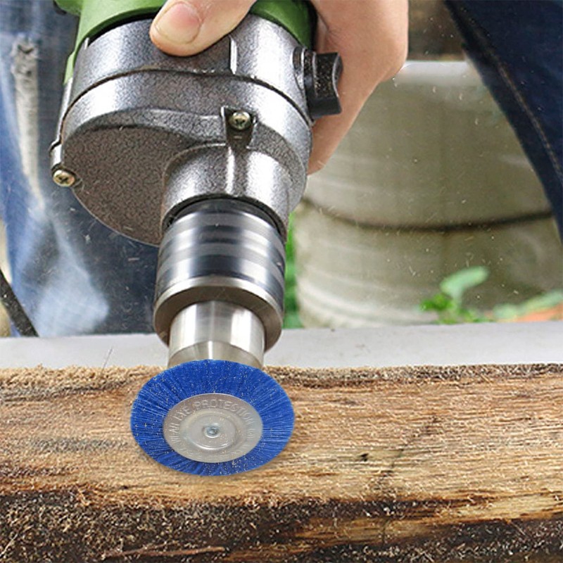 9 Pieces Grinding Attachment for Drill, Nylon Brush with 1/4