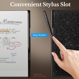 CoBak Case for 11.8" Remarkable Paper Pro Color Tablet 2024 Released- Smart Auto Sleep/Wake Folio Lightweight Protective Cover with Built-in Pen Holder and Nibs Holder (Black Glitter)