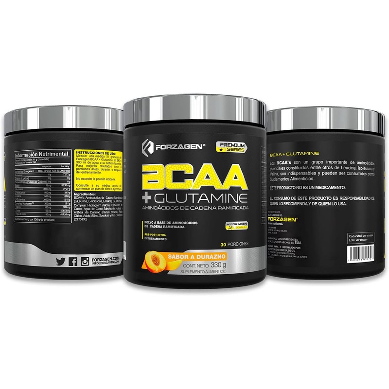 Forzagen | Aminoácidos BCAA + Glutamine | 8 g de