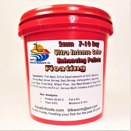 Aquatic Foods Inc. 7-10 Day Color Change Ultra Intense Color Enhancing 2mm - 1/16" Floating Pellets for All Baby Cichlids, Discus, All Tropical Fish, All Koi & Pond Fish - 1.1 lb Tub