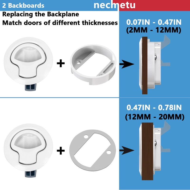 2 Pack Boat Slam Latch 2" Zinc Alloy RV Flush