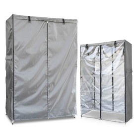 okcool Waterproof Shelf Cover,600D Heavy Duty Wire Shelving Unit Cover,Shelf Display Rack Protector Cover with Zipper,One Side See Through Panel.(Grey,Fits 36" Wx14 Dx54 H Shelves)