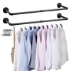 Boshangjia Industrial Pipe Clothes Rack Wall Mounted Clothing Rack Set