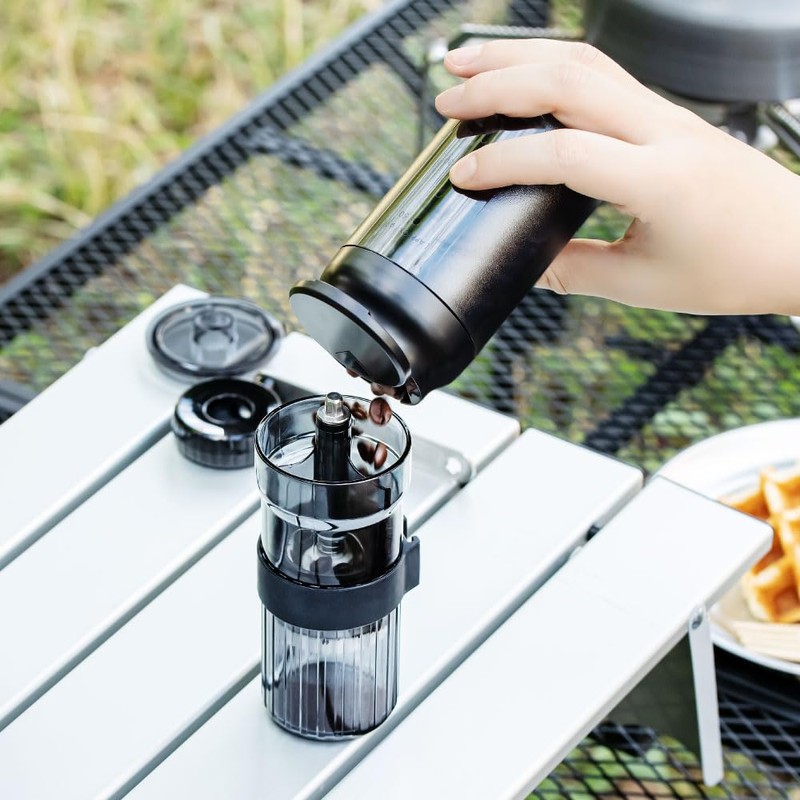 &NE NKW-375 Portable Coffee Canister, Nikii Cafe, Black, Diameter 2.4