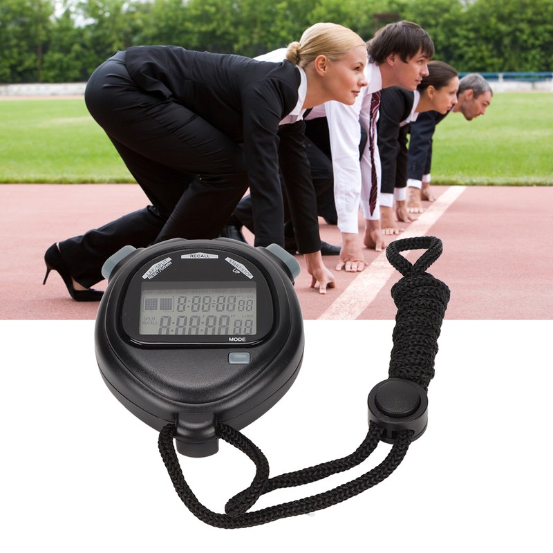 Electronic Stopwatch Multifunctional 2 Lines Show Digital Sports Timer for