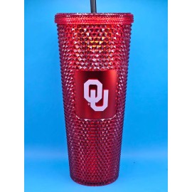 Starbucks Red Studded OU Oklahoma Sooners Tumbler Collegiate Series BRAND NEW