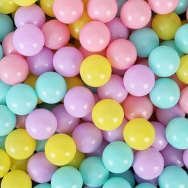 Ball Pit Balls for Kids, 500 pcs 2.15 Inches Small Size Thicken Soft Plastic Crush Proof Ball Pit Balls BPA Phthalate Free Baby Toddler Toy Ball with 4 Color Pink Green Purple Yellow