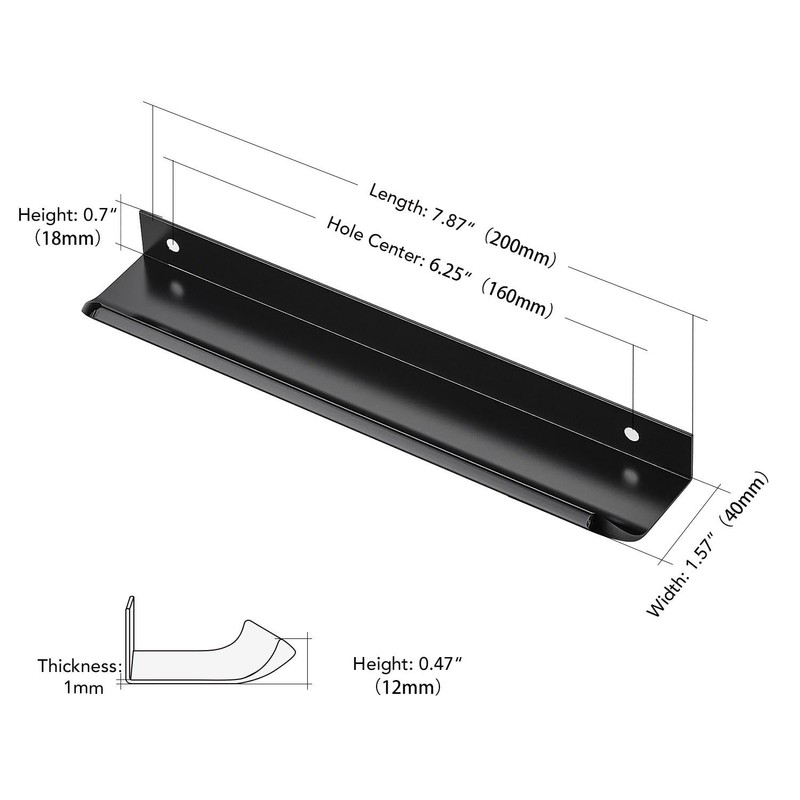 Ravinte Hardware 10 Pack Black Cabinet Handles, Finger Edge Pull