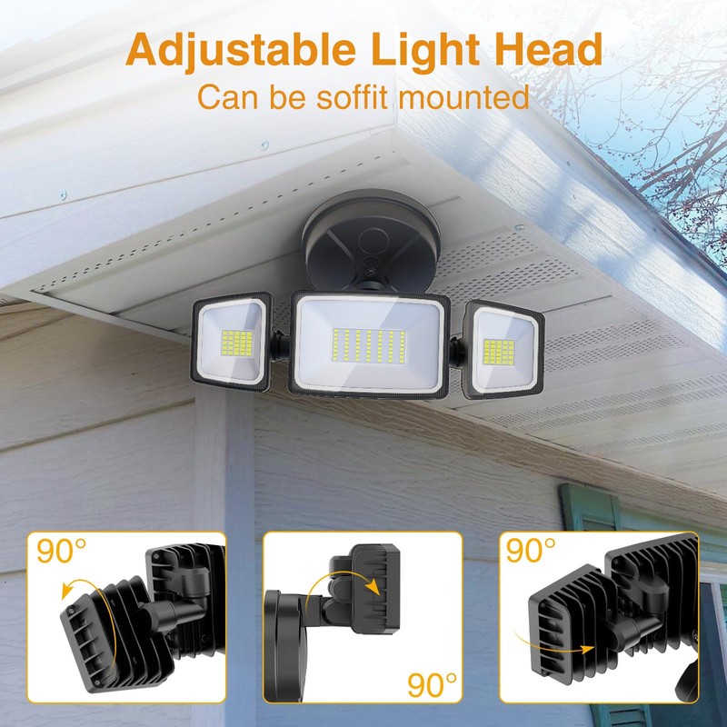Onforu 75W Flood Lights Outdoor, 7000LM Brightness Security Lights Switch