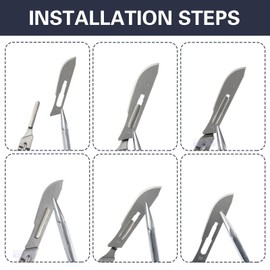 JINGHANGER 2pcs Scalpel Handle #4, Premium Quality, Stainless Steel Scalpel Knife Handle, Lightweight and Durable, Fits Surgical Blades No. 20, 21, 22, 23, 24,25 for Laboratory Hospital Home Use