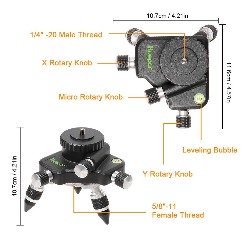 Huepar AT2 Bracket Laser Level Adapter - 360° Rotating Base