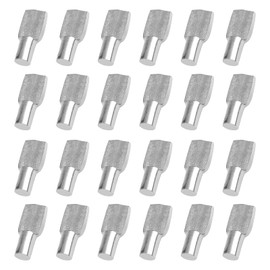 80Pcs 5mm Cabinet Shelf Pins, Spoon Shape Metal Shelving Pegs for Shelves, Bookshelf Pegs (Silver)