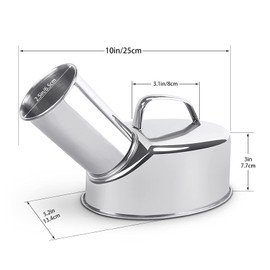 Smowfes Stainless Steel Outdoor Urinal for Men - 360° Spill-Proof Portable Urinal with Anti-Splash Design, Heavy-Duty Steel Construction for Backyard, Camping, Job Sites - Easy Clean