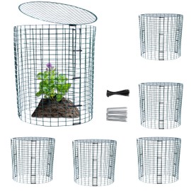 6 Pack Plant Protector from Animals, 12'' Dia x 12'' H Metal Plant Cages to Keep Animals Out, Garden Protection from Rabbits Chickens Ducks, Bunny Barricades for Garden Flowers Vegetables (Small)