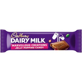 12 x Dairy Milk Marvellous Creations Jelly Popping Candy Bar 47g Delicious Tasty And Twisty Treat Gift Hamper For Birthday,Easter For All Occasions
